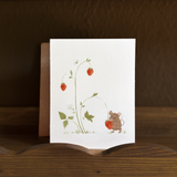Strawberry Field Mouse Blank Greeting Card