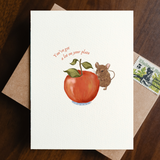 Loaded Apple Plate Mouse Blank Greeting Card