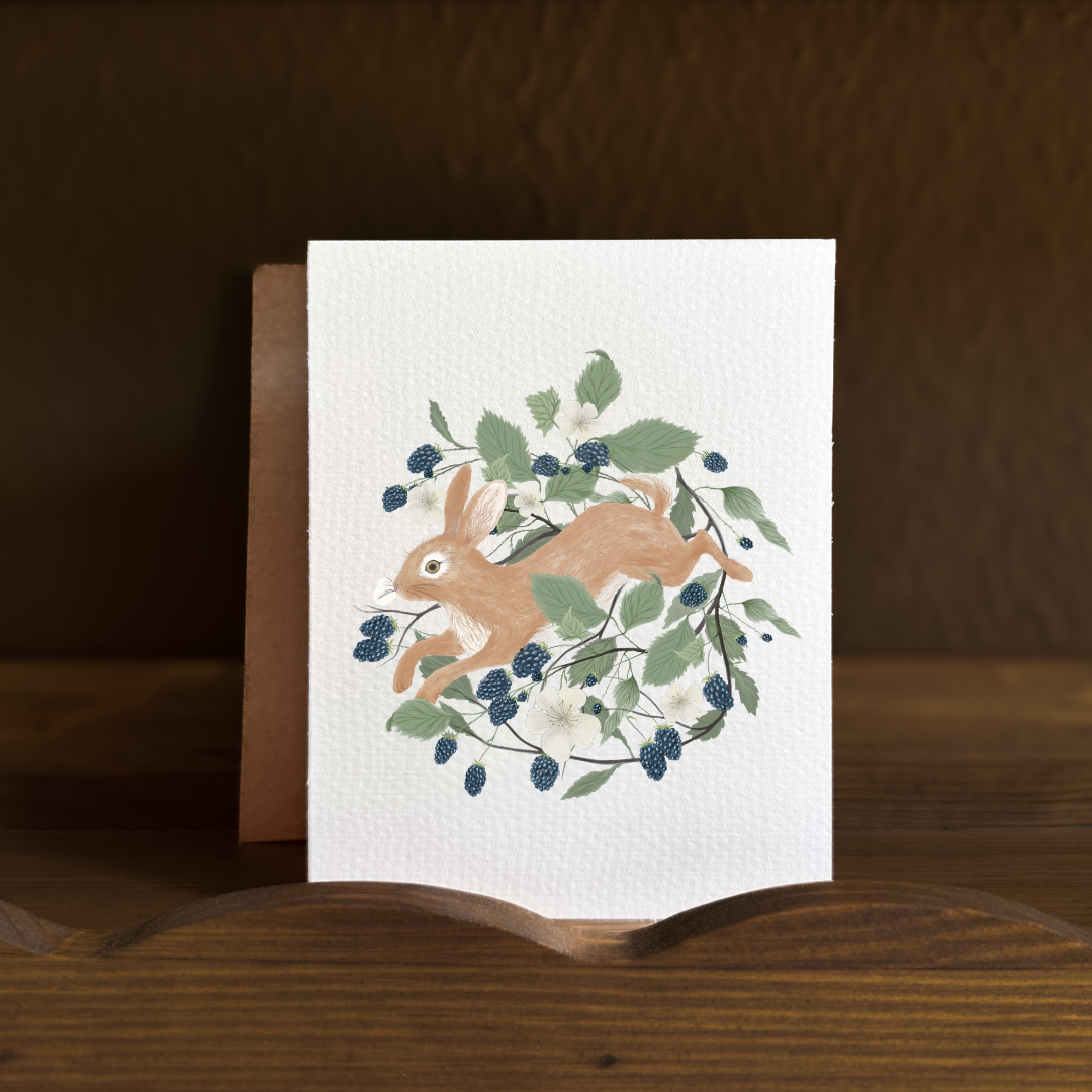 The Briar-Runner Rabbit Blank Greeting Card
